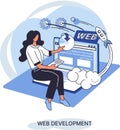Web development, coding and programming. Creation digital Software mobile, desktop platforms Royalty Free Stock Photo