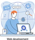 Web development, coding and programming. Creation digital Software mobile, desktop platforms Royalty Free Stock Photo