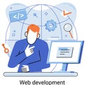 Web development, coding and programming. Creation digital Software mobile, desktop platforms Royalty Free Stock Photo
