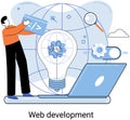 Web development, coding and programming. Creation digital Software mobile, desktop platforms Royalty Free Stock Photo
