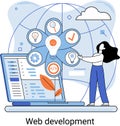 Web development, coding and programming. Creation digital Software mobile, desktop platforms Royalty Free Stock Photo