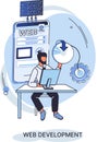 Web development, coding and programming. Creation digital Software mobile, desktop platforms Royalty Free Stock Photo