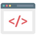 Web Development, Coding Vector Icon editable Royalty Free Stock Photo