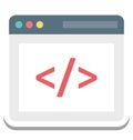 Web Development, Coding Vector Icon editable Royalty Free Stock Photo