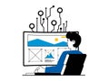 Web development concept with character situation. Vector illustration Royalty Free Stock Photo