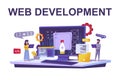 Web development concept in flat style. People create site interface Royalty Free Stock Photo