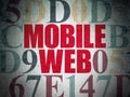 Web development concept: Mobile Web on Digital Data Paper background Royalty Free Stock Photo