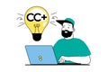 Web development concept with people scene in flat design. Vector illustration Royalty Free Stock Photo