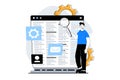 Web development concept with people scene in flat design