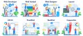 Web development concept set. Creating and presenting content Royalty Free Stock Photo