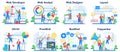 Web development concept set. Creating and presenting content Royalty Free Stock Photo