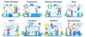 Web development concept set. Programming, coding and presenting Royalty Free Stock Photo