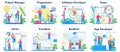 Web development concept set. Programming, coding and presenting Royalty Free Stock Photo