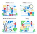 Web development concept set. Website optimization and web page interface Royalty Free Stock Photo