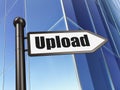 Web development concept: sign Upload on Building background Royalty Free Stock Photo