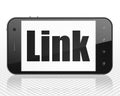 Web development concept: Smartphone with Link on display