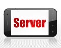 Web development concept: Smartphone with Server on display Royalty Free Stock Photo