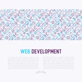 Web development concept with thin line icons Royalty Free Stock Photo