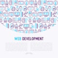 Web development concept with thin line icons Royalty Free Stock Photo