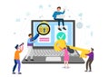 Web development concept vector illustration Programmers and web developers are working to create passwords, sales websites, and Royalty Free Stock Photo