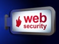 Web development concept: Web Security and Mouse Cursor on billboard background Royalty Free Stock Photo