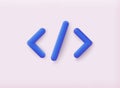 Web Development concept. Website coding, Web page. 3d vector icon. Cartoon minimal style. 3D Web Vector Illustration