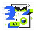 Web development 2D onboarding ui illustration Royalty Free Stock Photo