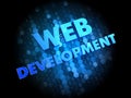 Web Development on Dark Digital Background.