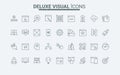 Web development, editing content, creating design, software code testing line icons set Royalty Free Stock Photo
