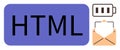 Web Development Essentials with HTML, Email, and Battery Power Concept Royalty Free Stock Photo