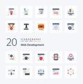 20 Web Development Flat Color icon Pack like coding web code error develop