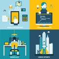 Web development flat icons Royalty Free Stock Photo