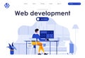 Web development flat landing page Royalty Free Stock Photo