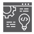 Web development glyph icon, website and programming, browser sign, vector graphics, a solid pattern Royalty Free Stock Photo