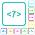 Web development with hammer vivid colored flat icons