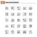 25 Web Development icon set. vector background Royalty Free Stock Photo