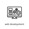 Web development icon. Trendy modern flat linear vector Web development icon on white background from thin line Programming