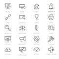 Web development icons set, Outline style