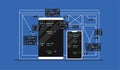 Web development illustration. programming crossplatforn. Creative template for web and print