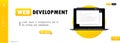 Web development illustration. Working on laptop. Flat design concepts for analysis  coding  programming  programmer and developer Royalty Free Stock Photo