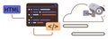 Web Development Integration with Cloud-Based Security Surveillance Systems Royalty Free Stock Photo