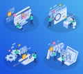 Web Development Isometric Concept