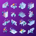 Web Development Isometric Concept Icon Set Royalty Free Stock Photo