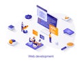 Web development isometric web concept. Royalty Free Stock Photo