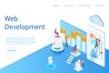Web development isometric landing page vector template Royalty Free Stock Photo