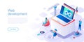 Web development landing page vector template.