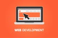 Web development laptop icon. Create website Royalty Free Stock Photo