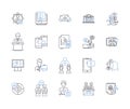 Web development line icons collection. HTML, CSS, JavaScript, Frameworks, PHP, Backend, Frontend vector and linear Royalty Free Stock Photo