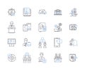 Web development line icons collection. HTML, CSS, JavaScript, Frameworks, PHP, Backend, Frontend vector and linear