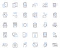 Web development line icons collection. HTML, CSS, JavaScript, UI, UX, Responsive, Mobile vector and linear illustration Royalty Free Stock Photo